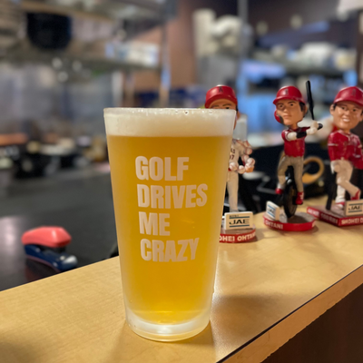 GOLF DRIVES ME CRAZY PINT GLASS