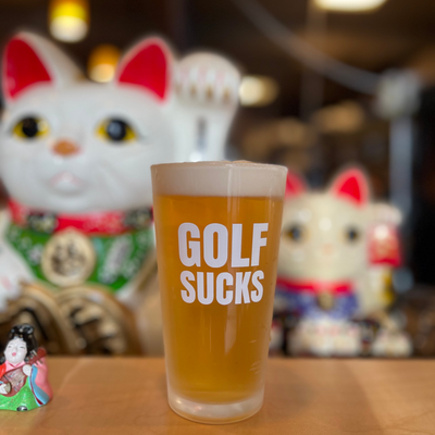 GOLF SUCKS PINT GLASS